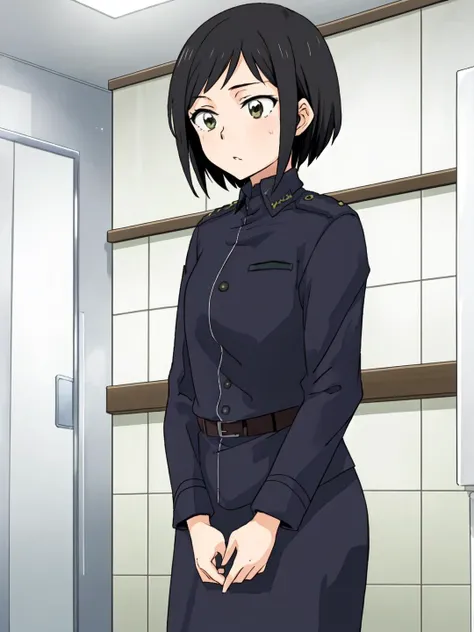 masterpiece, best quality,
vivid colors,
 <lora:kindred_spirits_v5:0.8> kd_vnstyle
 <lora:add_detail:-0.45>
1girl , (solo),
("    ")
black hair,
"        ",
"        ",
(military uniform:1.35)
bathroom,
dystopian