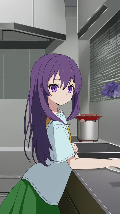 masterpiece, best quality,
<lora:add_detail:-0.35>
,kd_vnstyle
(small eyes),
1girl, (solo)
(" ")
"    ",
purple eyes
very long hair
"   "
kitchen
"                   "