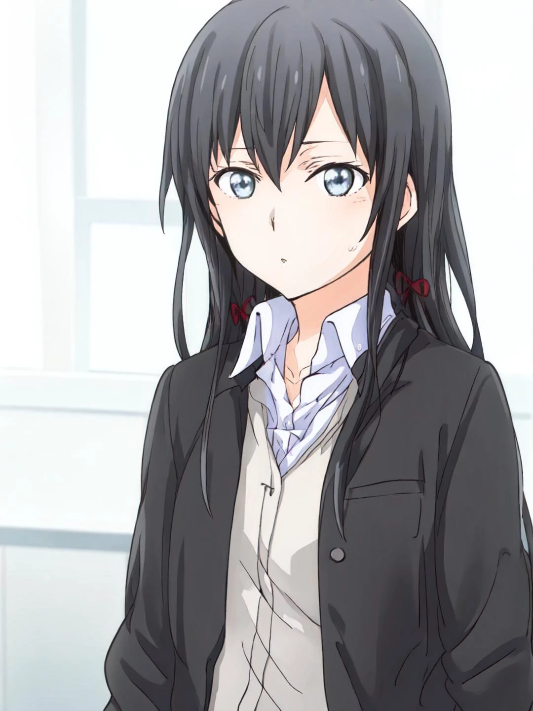masterpiece, best quality,
vivid colors,
<lora:kindred_spirits_v5:0.9> kd_vnstyle
1girl , (solo),
<lora:Yukinoshita Yukino:0.6> YUKINOSHITA_YUKINO, LONG_HAIR, BLACK_HAIR, RED_RIBBON,BLUE EYES,SOBU HIGH SCHOOL UNIFORM,