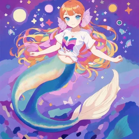 <lora:mermaid-1_mermaid-2--mermaid-3_mermaid-4--retro_ham_avas_jun_rifl--09-01:1>,
(mermaid:1.2), mermaid tail,
full body,
beautiful symmetrical face! portrait of young woman engineer,very vivid eyes, big eyes, ornate, grace, energetic, full body, adorable short shorts or skirt or T-shirt, realistic person by Ilya Kuvshinov, background by Kandinsky Wassily