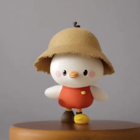 (masterpiece, best quality:1.1)Chibi,A cute duck   in a  dress with a  hat ,Soft light , white background, <lora:Chibi Animals:0.75>