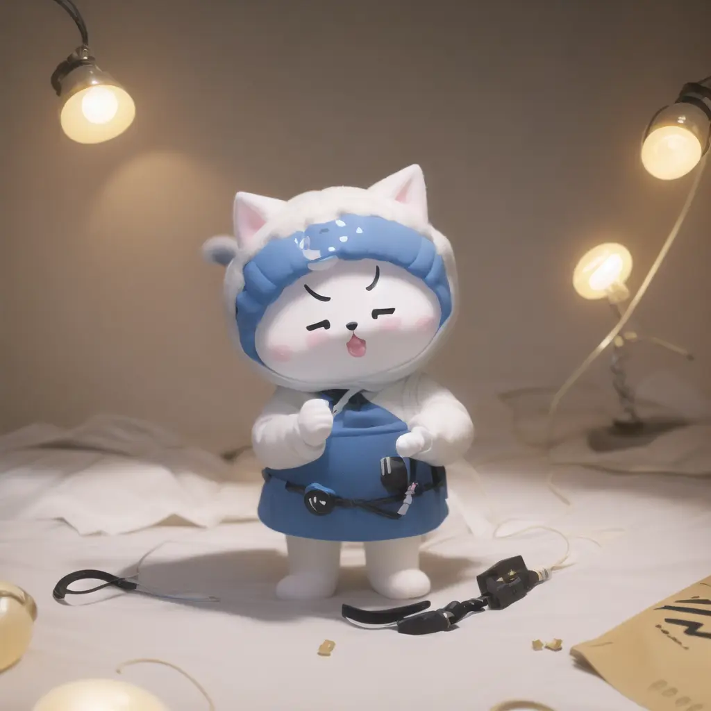 (masterpiece, best quality:1.1)Chibi,A little cute cat in a dress with a hat ,Soft light , white background, <lora:Chibi Animals:0.75>