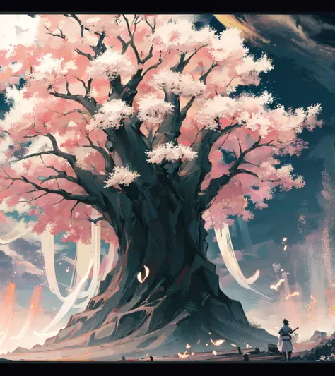 saigyou_ayakashi, <lora:SaigyouAyakashiV1-000008:1>,bare tree,