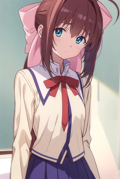 otomeasakura, <lyco:otomeasakura-lyco-nochekaiser:1>,
otome asakura, long hair, brown hair, bow, ahoge, hair bow, pink bow, blue eyes,
BREAK skirt, long sleeves, ribbon, school uniform, socks, kneehighs,
BREAK looking at viewer,
BREAK outdoors,
BREAK <lyco:GoodHands-beta2:1>, (masterpiece:1.2), best quality, high resolution, unity 8k wallpaper, (illustration:0.8), (beautiful detailed eyes:1.6), extremely detailed face, perfect lighting, extremely detailed CG, (perfect hands, perfect anatomy),