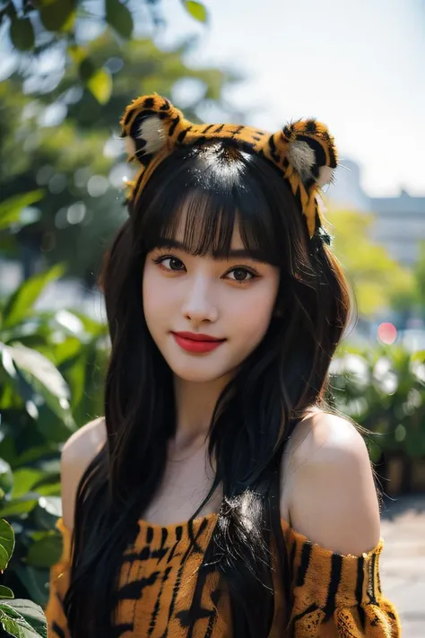 (masterpiece:1.2, best quality), (best illumination, an extremely delicate and beautiful), highres, sharp focus, 1girl, <lora:YOONV1:0.9>, a beautiful furry woman, (furry:1.2), (small tiger ears:1.5), (finely detailed beautiful eyes:1.2), ((beautiful detailed face)), at the park, outside, daylight, (medium shot), (wearing an oversized off shoulder wool sweater), slender, looking at viewer, facing the viewer, straight in the middle, wide hips, (smirk smile), (red lipstick:0.5),
