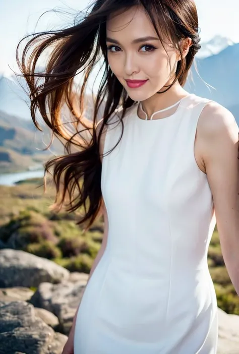 <lora:tangyan3:0.85:lbw=1,0,0,0,1,1,0,0,1,1,1,1,1,1,1,1,1>tangyan face,tangyan body,(good hand,perfect hand),
pose,supermodel,
In the Cook Mountains National Park in New Zealand, there is a beauty who is in the midst of nature. Her presence seems like a sparkling pearl in this picture, which harmoniously contrasts with her surroundings, creating a breathtakingly beautiful scene.
The Cook Mountains National Park is located in the famous Cook Mountains in South Island, New Zealand. It is well-known for its unique natural scenery and magnificent views. In this park, the beauty feels like she is in a natural oxygen bar, breathing the fresh air and feeling the essence of nature.Her face is exquisitely delicate, with eyebrows like distant mountains, eyes like morning stars, and lips as soft as rose petals. Her long hair floats gently in the breeze, like a wisp of smoke from the mountains. Her slender figure moves gracefully, like a sprite in the mountains, light and elegant.She is wearing a white long dress, with the hem fluttering lightly with each step, like a blooming lily. She walks on the green hillsides, with a babbling brook beneath her feet and the snow-capped mountains in the distance shining with a silvery-white light under the sun's rays.This picture is filled with an ethereal atmosphere, and the beauty's presence makes this scene even more poetic and picturesque, enchanting people into its charm,
(black hair:1.34),
(white dress:1.9),(white skin,),(pov:1.34)
smile,
(looking at viewer),
supermodel,
(depth of field:1.69),(long exposure:1.2),(dynamic motion:1.13),(Extreme Aestheticism:1.93),offical art,first person view,blurry background,(professional photograph:1.5),
(8k, RAW photo, best quality, masterpiece:1.2), (realistic, photo-realistic:1.85), (ultra-detailed:1.5), highres
<lora:epi_noiseoffset2:1>
