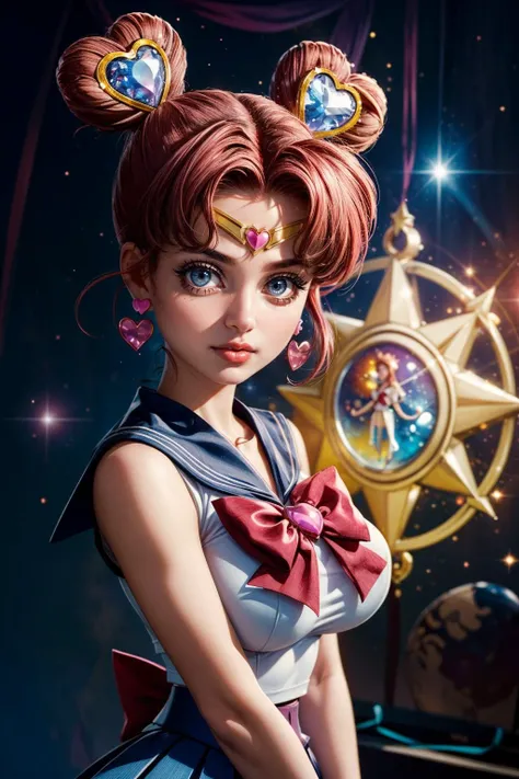 (ultra realistic,32k, masterpiece:1.2),(high detailed skin:1.1),( high quality:1.1),
<lora:ChibiChibi:0.6>pikkychibichibi,(blush:1.1),  1girl, jewelry, solo, heart, blue eyes, earrings, bow, brooch, heart brooch, hair bun, sailor collar, red hair, double bun, pink hair, skirt, sailor senshi uniform, magical girl, blue skirt, astral enchantment academy, magic studies, mystical arts, channeling cosmic energies blurry background,,(looking at viewer, portrait:1.1),, huge breast,large breast,<lora:add_detail:0.95>,
(soft shaded neon light:1.1)