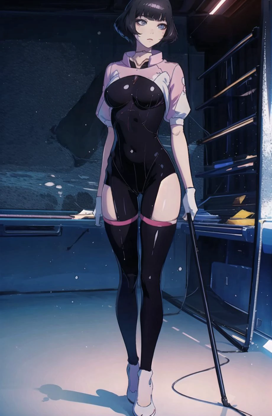 <lora:Sasha_v.0.1:0.7>, masterpiece, <lora:breastinClass:0.7>, underwear, semi erotic