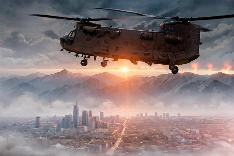 analog gloomy aerial photo of a black (Chinook helicopter, <lora:ch1n00k:0.8>), ((nighttime)), (flying low through a (city on fire)), city ruins, (urban combat), ((explosions in the background)), High Detail, Sharp focus, (photorealism), realistic, best quality, 8k, award winning, dramatic lighting, epic, cinematic, masterpiece, rim light, (action ), ambient fog:1.5, war, depth of field, dutch angle, motion blur,