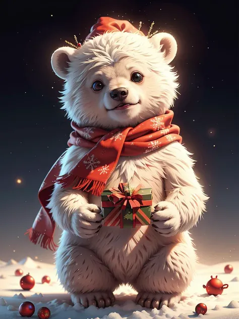 RAW photo, little polar bear,red christmas scarf, complex christmas background, 8k uhd, dslr, soft lighting, high quality, film grain, Fujifilm XT3, (intricate details:0.9), (hdr, hyperdetailed:1.2)
<lora:CuteCreatures:0.4> Cu73Cre4ture
<lora:ChristmasWintery:0.2> ChristmasWintery
<lora:GingerbreadFashion:0.2> gingerbreadfashion