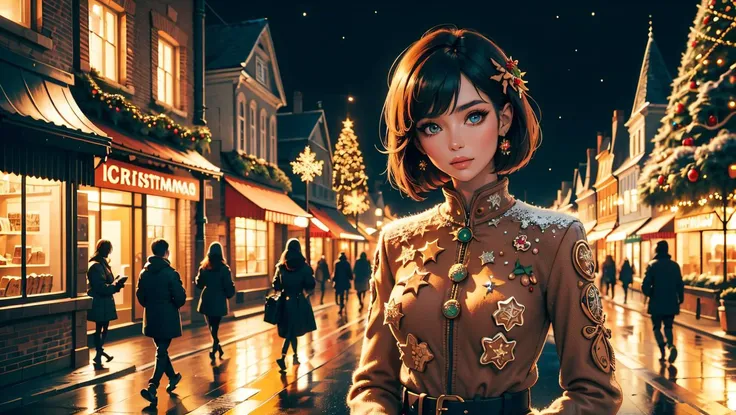 illustration, 1girl, black short hair, jaket made of christmas gingerbread, complex christmas room background, 8k uhd, (masterpiece:1.2), high quality, (intricate details:0.9), (hdr, hyperdetailed:1.2)
<lora:GingerbreadFashion:0.65> gingerbreadfashion