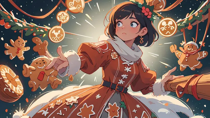 illustration, 1girl, black short hair, dress made of christmas gingerbread, complex winter park background, 8k uhd, (masterpiece:1.2), high quality, (intricate details:0.9), (hdr, hyperdetailed:1.2)
<lora:GingerbreadFashion:0.65> gingerbreadfashion
<lora:pytorch_lora_weights:0.8>