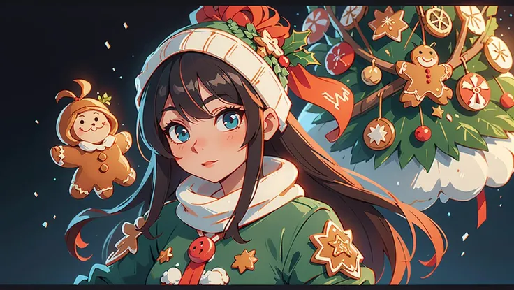 illustration, 1girl, black long hair, jaket made of christmas gingerbread, complex winter park background, 8k uhd, (masterpiece:1.2), high quality, (intricate details:0.9), (hdr, hyperdetailed:1.2)
<lora:GingerbreadFashion:0.65> gingerbreadfashion