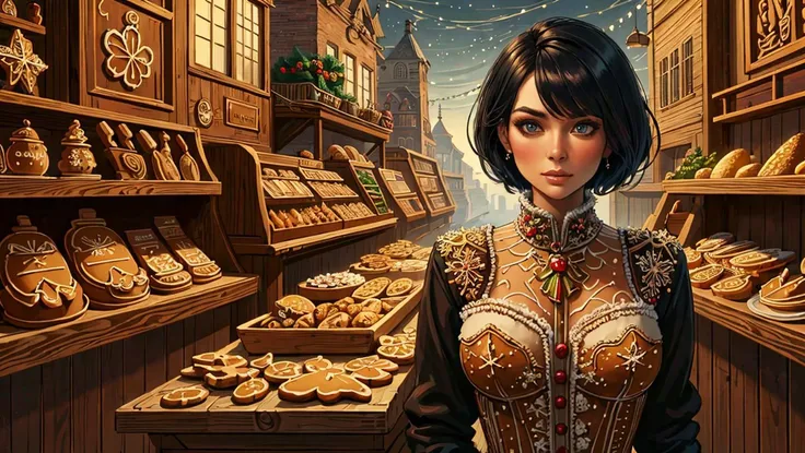 illustration, 1girl, black short hair, jaket made of christmas gingerbread, complex shop background, 8k uhd, (masterpiece:1.2), high quality, (intricate details:0.9), (hdr, hyperdetailed:1.2)
<lora:GingerbreadFashion:0.65> gingerbreadfashion
<lora:pytorch_lora_weights:0.8>