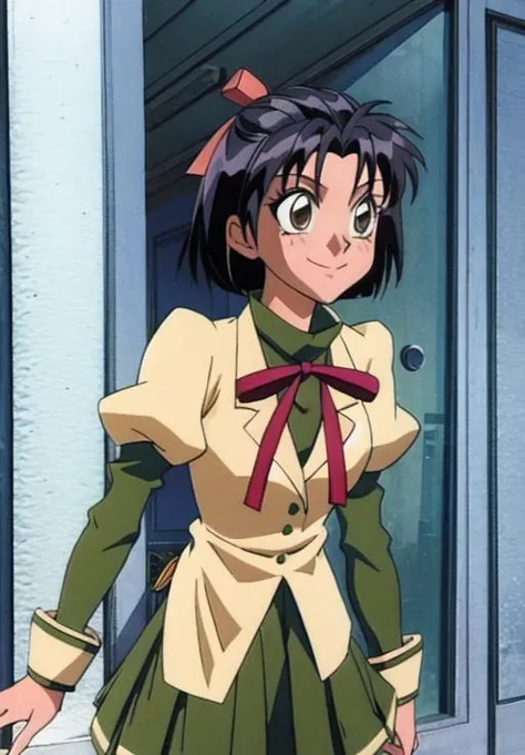 <lora:KamikazeKaitouJeanne:0.8>, solo, MiyakoSchool, smile, closed mouth,