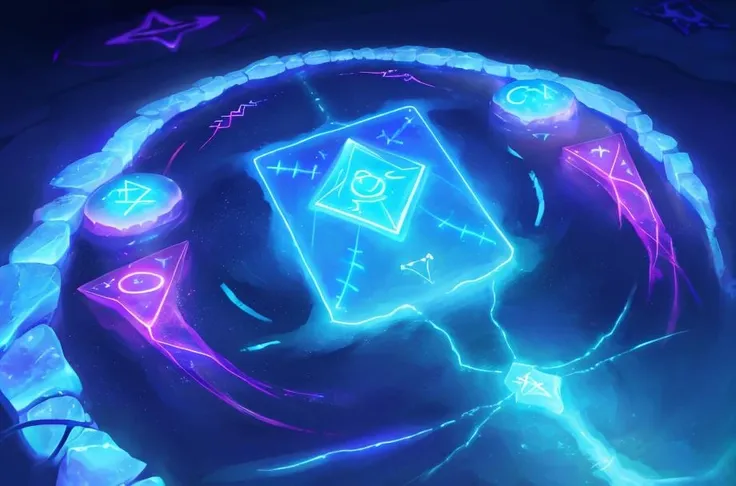 runes, glowing symbols, magic spell, dmt, geodes,flowing lights, flowing glowing water, iridescent, neon lighting, uv light,