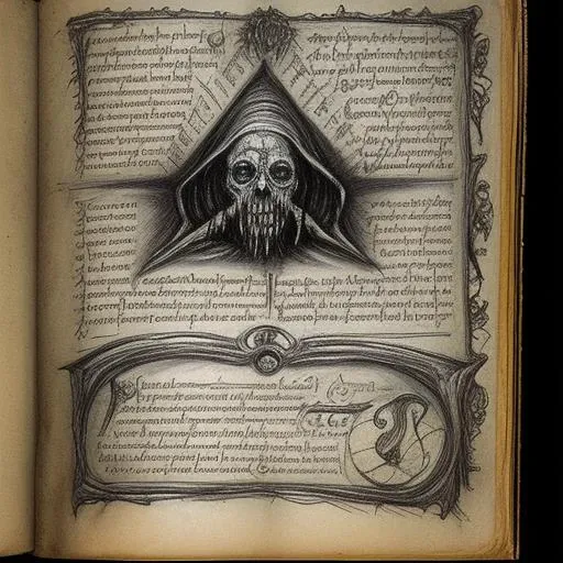 end of the world, Necronomicon Sketch, VoynichManuscript <lora:Necronomicon-10:0.5> <lora:VoynichManuscript:0.5>