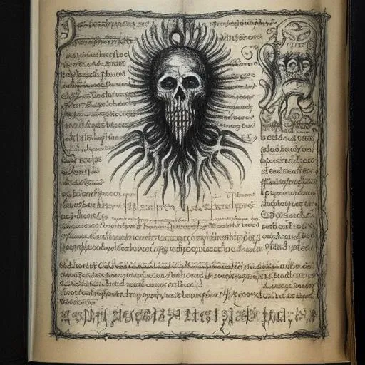 end of the world, Necronomicon Sketch, VoynichManuscript <lora:Necronomicon-10:0.5> <lora:VoynichManuscript:0.5>