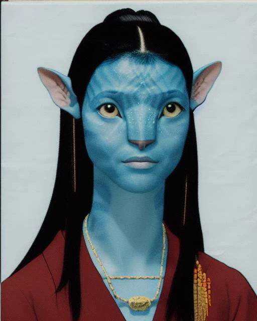 (Avatar style), portrait of Japanese woman