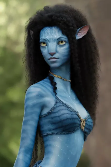 (Avatar style), girl, curly hair, sexy dress