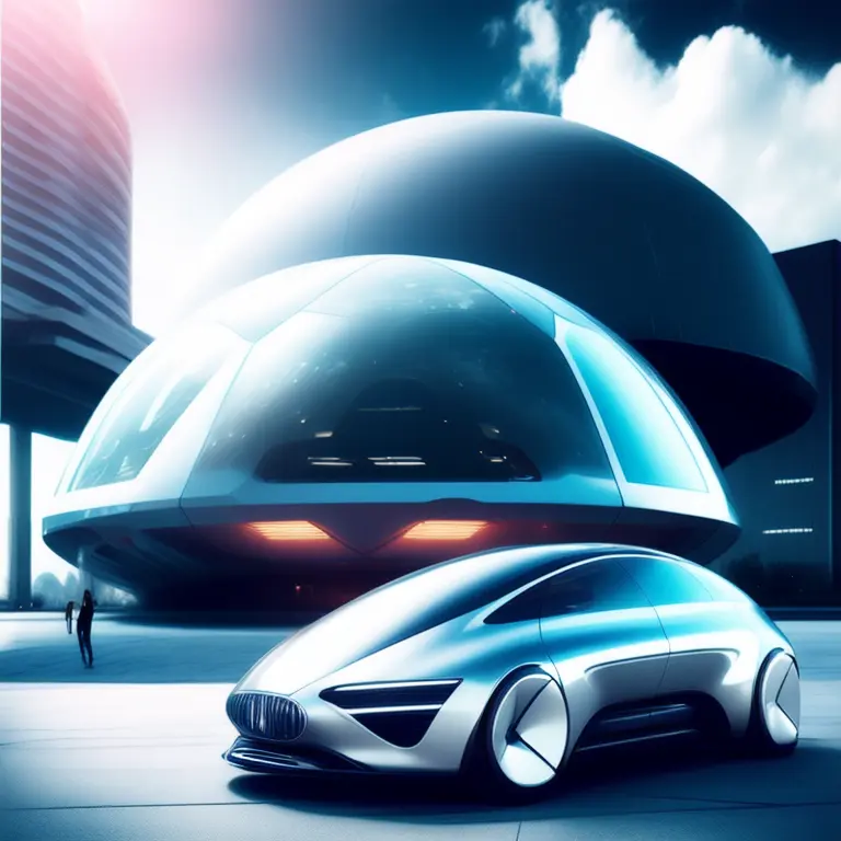 photo, a futuristic Dome with a car parked in front (ModernFutures style:1) <lora:djzModernFuturesV21:1>