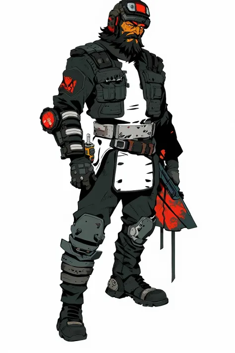 Post Apocalypse, Doomsday Wasteland Style, Concept Art, Figure Painting, 1boy, Solo, Male Focus, Helmet, White Background, Armor, Gloves, Facial Hair, Full Body, Standing, Simple Background, Belt, Beard, Boots, Science Fiction<lora:MORI:0.8>,