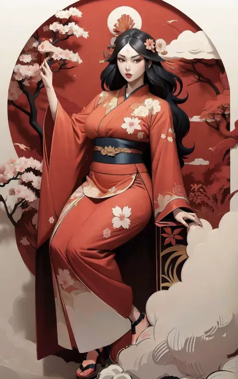 (masterpiece, best quality:1.4), insaneres, absurdres, solo, looking at viewer,BREAK
LoConARTSTYLE_Paper_Kirigami_ownwaifu, art_nouveau, kirigami, fine art,
1girl, solo, flower, tree, long hair, black hair, hair ornament, dress, cherry blossoms, long sleeves, japanese clothes, chinese clothes, full body, wide sleeves, (moon), cloud, waterfall, east asian architecture,
<lora:LoConARTSTYLE_Paper_Kirigami_ownwaifu:0.65>
,