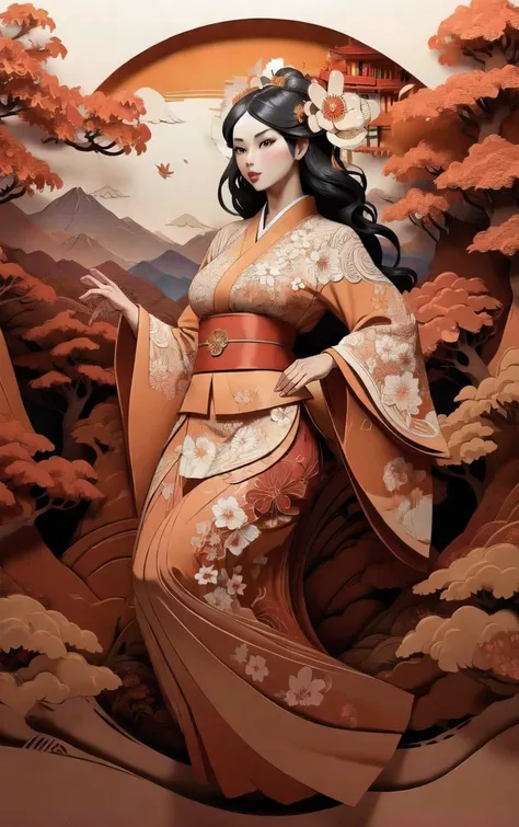 (masterpiece, best quality:1.4), insaneres, absurdres, solo, looking at viewer,BREAK
LoConARTSTYLE_Paper_Kirigami_ownwaifu, art_nouveau, kirigami, fine art,
1girl, solo, flower, tree, long hair, black hair, hair ornament, dress, cherry blossoms, long sleeves, japanese clothes, chinese clothes, full body, wide sleeves, (moon), cloud, waterfall, east asian architecture,
<lora:LoConARTSTYLE_Paper_Kirigami_ownwaifu:1>
,