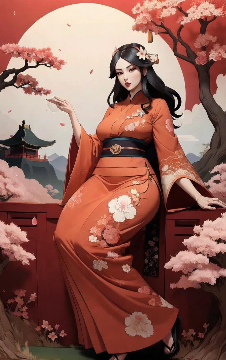 (masterpiece, best quality:1.4), insaneres, absurdres, solo, looking at viewer,BREAK
LoConARTSTYLE_Paper_Kirigami_ownwaifu, art_nouveau, kirigami, fine art,
1girl, solo, flower, tree, long hair, black hair, hair ornament, dress, cherry blossoms, long sleeves, japanese clothes, chinese clothes, full body, wide sleeves, (moon), cloud, waterfall, east asian architecture,
<lora:LoConARTSTYLE_Paper_Kirigami_ownwaifu:0.75>
,