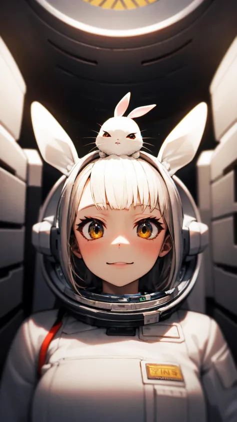white rabbit astronaut | 3d style,masterpiece,best quality,UE5,rabbit with exposed face,
 <lora:tutu's Vibrant Colors:0.6>