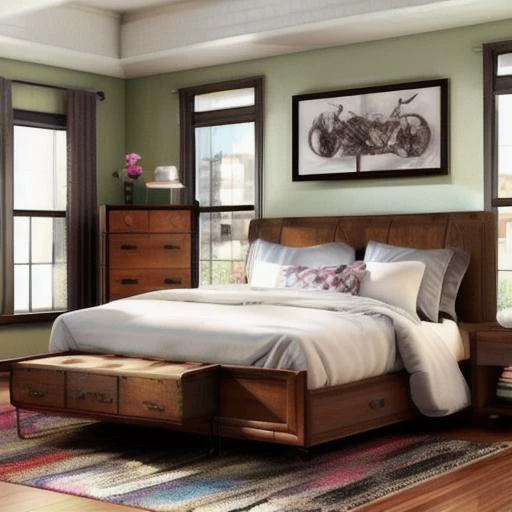 <lora:American style bedroom:1> American style, bedroom,