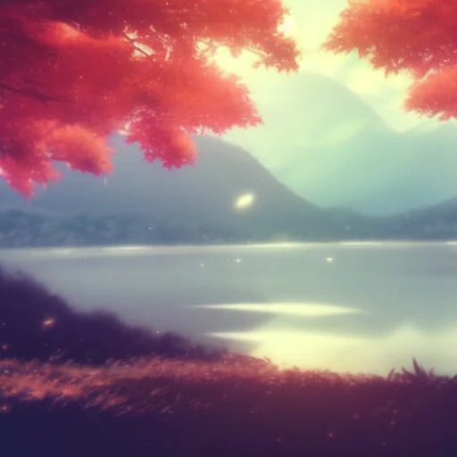 anime background, kyoto in autumn, semi realistic, ring lighting , rim lighting, cinematic,pastel ,BgAniDusk