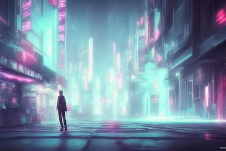 anime background,90s city punk street ,foggy futuristic cinematic lighting, semi realistic, ring lighting , rim lighting, cinematic, gothic coloring ,BgAniDusk