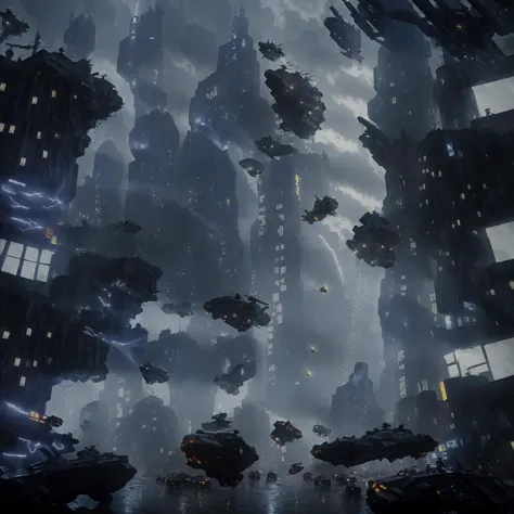 sci-fi, bldr, a city with a lot of tall buildings, blade runner, retrofuturism, realistic, dark day, stormy outside, violent lightning, flying police cars, 4k, (beautiful detailed, insanely detailed, masterpiece, detailed, best quality), <lora:bldr:0.9>, <lora:add_detail:0.8>
