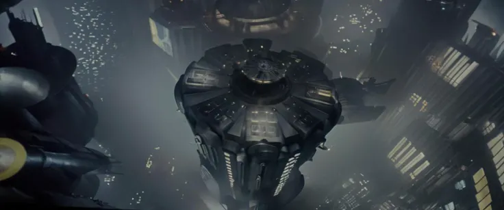 a photo cinema scene from blade runner, flying, landing pad, aerial view, bldr <lora:bldr:1>, high resolution, beautiful, highest quality, masterpiece, highly detailed