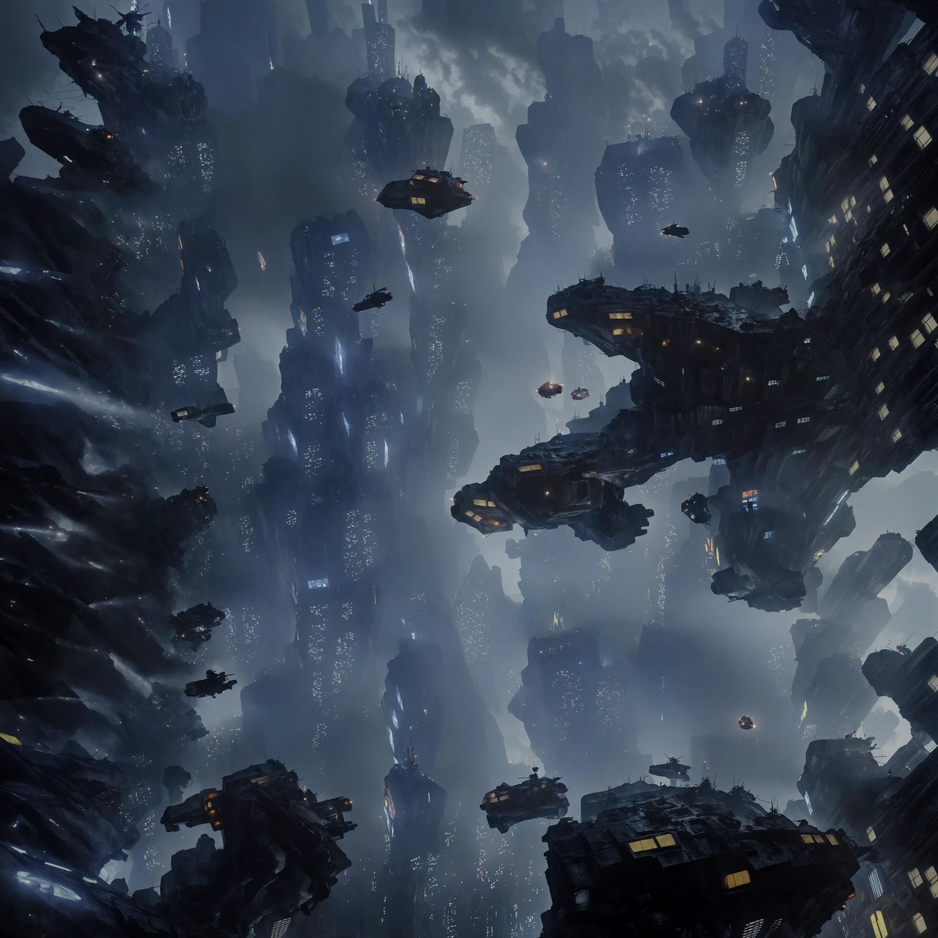 sci-fi, bldr, a city with a lot of tall buildings, blade runner, retrofuturism, realistic, dark day, stormy outside, violent lightning, flying police cars, 4k, (beautiful detailed, insanely detailed, masterpiece, detailed, best quality), <lora:bldr:0.9>, <lora:add_detail:0.8>