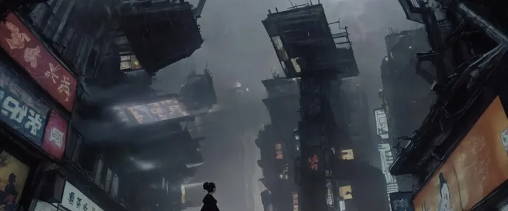 <lora:bldr-000007:0.9>bldr, city view from below looking up at advertisement, cyberpunk, geisha girl, rain, film grain
blade runner, retrofuturism