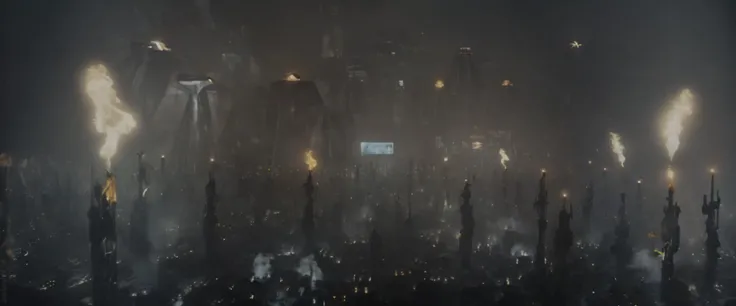 <lora:bldr-000007:0.9>bldr, a city at night with gas flares, film grain
blade runner, retrofuturism