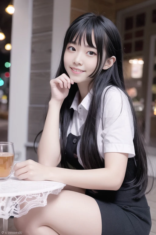 (8k, best quality, masterpiece:1.2), (realistic, photo-realistic:1.37), ultra-detailed, 1 girl,cute, solo,beautiful detailed sky,detailed cafe,night,sitting,dating,(nose blush), sitting before a table, table with afternoon tea, (smile:1.15),(closed mouth) medium breasts,beautiful detailed eyes,(collared shirt:1.1), daytime, sunshine,business attire, rain,white lace, (long hair:1.4),gold hair NovaFrogStyle, uniform, white skin,cinematic light,sunshine,street light, (av actress: 4), full body image,<lora:koreanDollLikeness_v15:0.33>, (tea table:1),(hand bag:1),<lora:japaneseDollLikeness_v10:0.33>
