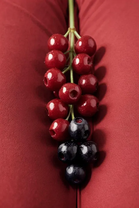art by Christopher Balaskas Berry Delights: Zoom in on the intricate patterns and vibrant colors of various berries, revealing their delicate beauty and natural sweetness. (close-up, food, vivid tones)
