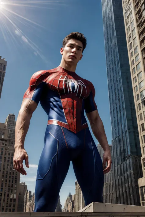 ((masterpiece)), ((best quality:1.2)), High Resolution, 8k, (ultra_realistic:1.3), (photorealistic:1.4), sharp focus, highly detailed,
Amidst the towering skyscrapers of New York City, a young Spider-Man perches, shirtless, revealing a toned physique honed from countless acrobatic swings between buildings. Even without the full suit, the iconic spider emblem is prominent on his chest, standing out against his sun-kissed skin.,
<lora:add_detail:0.75> <lyco:GoodHands-beta2:1.0>
