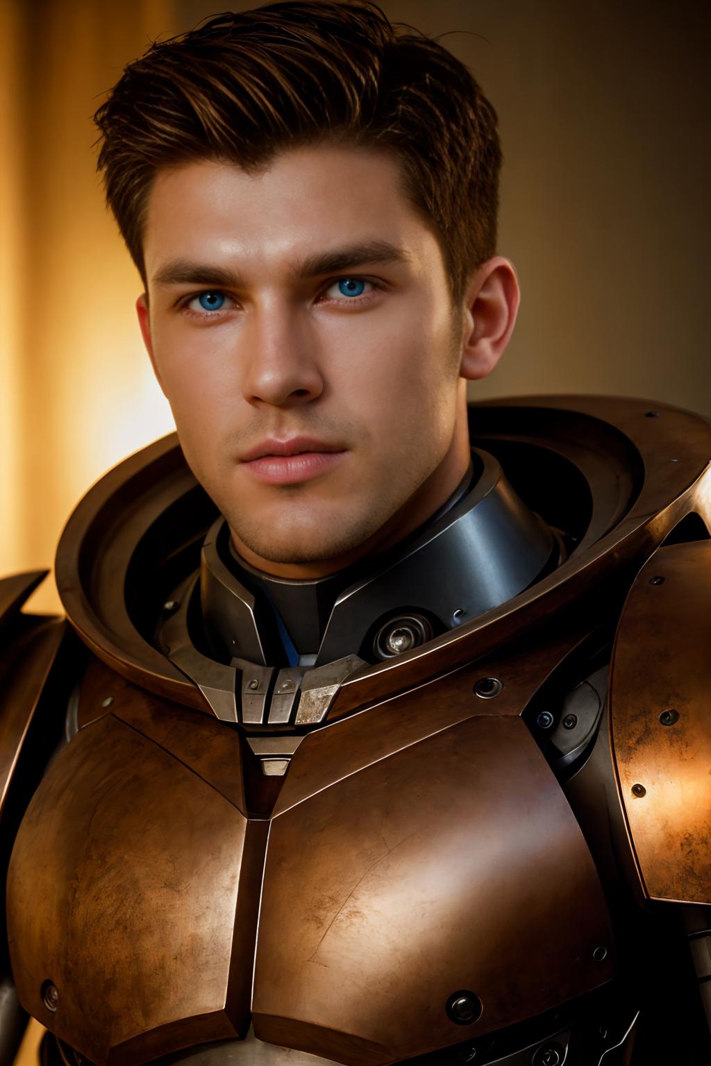 A close up of a man in a suit of armor - SeaArt AI