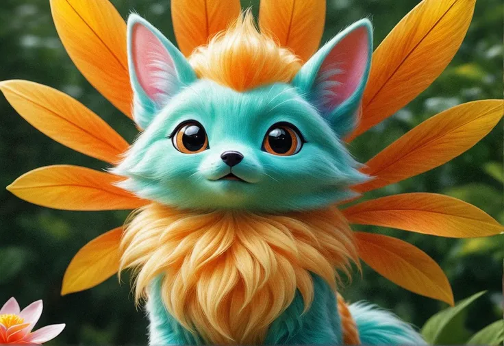 score_9, score_8_up, score_7_up, score_6_up, score_5_up, score_4_up, whimsical, stylized spring forest, charming fox with exaggerated fluffy tail frolicking among blossoming flowers, vibrant reddish coat, soft pastels, lush greens, dynamic swirl orange and white tail, playing with spring breeze, large innocent eyes looking upwards, wonder and curiosity, heartwarming serene scene, enchanting essence of spring, renewing energy, vibrant life