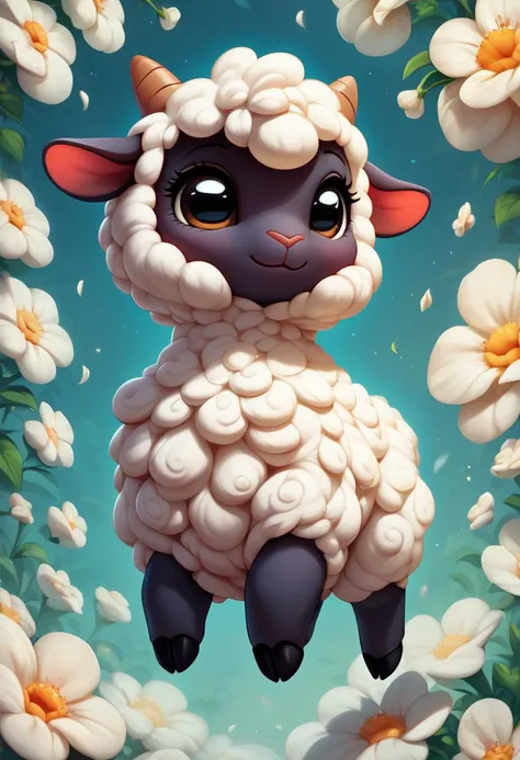 score_9, score_8_up, score_7_up, score_6_up, score_5_up, score_4_up, digital art of an extremely cute baby lamb, high quality, extremely detailed, soft colors, 8k, beautiful, adorable