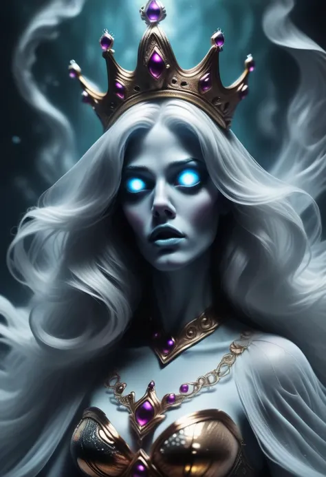 score_9, score_8_up, score_7_up, score_6_up, score_5_up, score_4_up, <lora:SDXLGhostStyle:1> GhostlyStyle, 1girl, ghostly banshee queen, high quality realistic, beautiful eyes, crown made out of bones