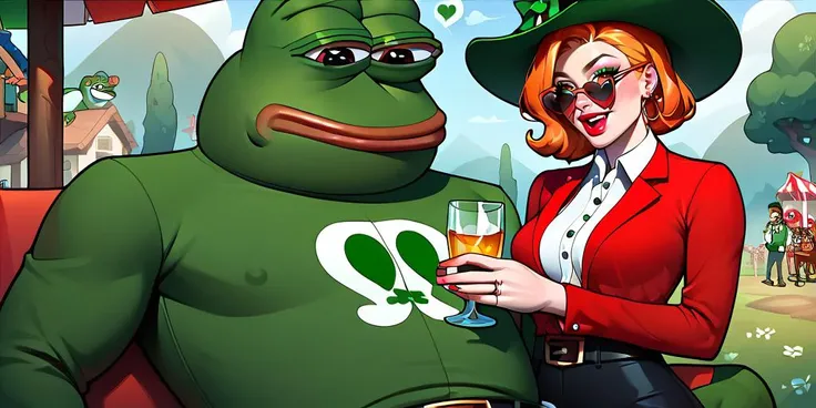 score_9, score_8_up, score_7_up, score_6_up, score_5_up, score_4_up score_9, score_8_up, score_7_up, score_6_up, score_5_up, score_4_up, pepe the frog getting drunk on St. Patrick's day in an Irish pub, <lora:ponydiffusionv6_pepethefrog:1>, <lora:SDXLFaeTastic2400:0.4>, <lora:xl_more_art-full_v1:0.4>