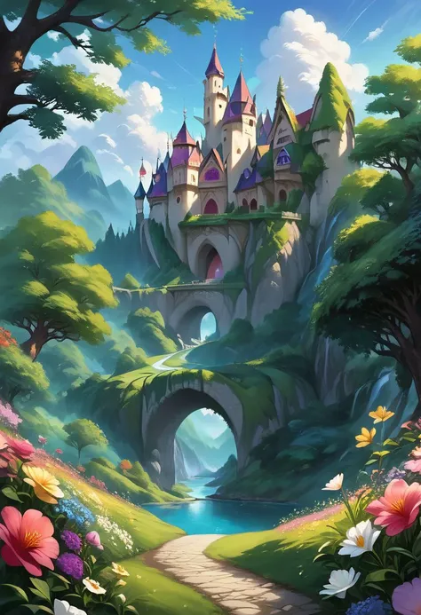 score_9, score_8_up, score_7_up,
35mm photography, highly detailed, high detail, sharp focus, source_anime,
outdoor,beautiful scenery,castle,trees,flower,