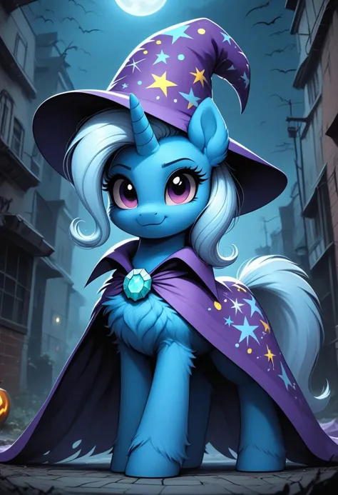 score_9, score_8_up, score_7_up, MegaFluffyPony, furry, fluffy egirl (Copyright
friendship is magic hasbro my little pony
Character
Trixie (mlp) wizard cape wizard hat 1.2), cute, very fuzzy,(in alleyway dark shadows5.5 extremely detailes ), Halloween safe_rating glowing eyes dark figure standing on all four legs