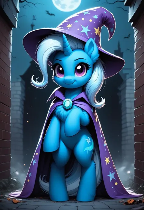 score_9, score_8_up, score_7_up, MegaFluffyPony, furry, fluffy egirl (Copyright
friendship is magic hasbro my little pony
Character
Trixie (mlp) wizard cape wizard hat 1.2), cute, very fuzzy,(in alleyway dark shadows5.5 extremely detailes ), Halloween safe_rating glowing eyes dark figure standing on all four legs