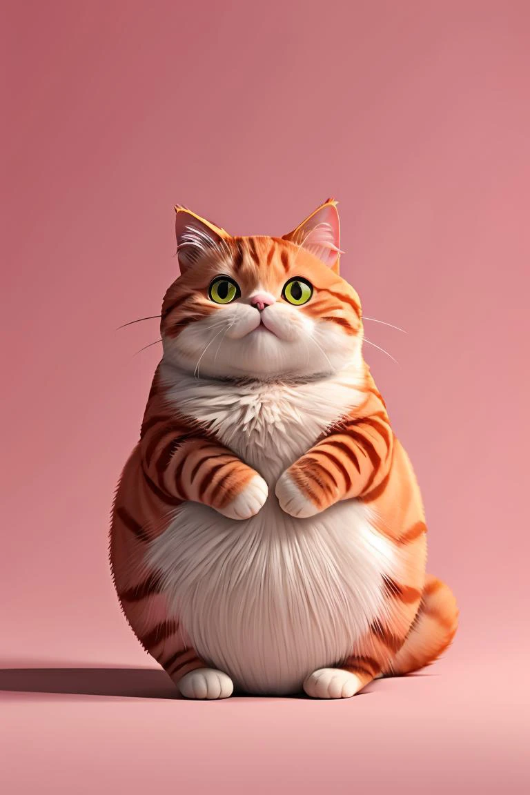 master piece,high quality,fat cute pink cat,with a belly,clean background,<lora:ãå¨ç©IPãåæ»æ»çä¸ç èååçå°å¨ç©ä»¬ ç©å¶ç©å
·æå设计_v1.0:0.7>,